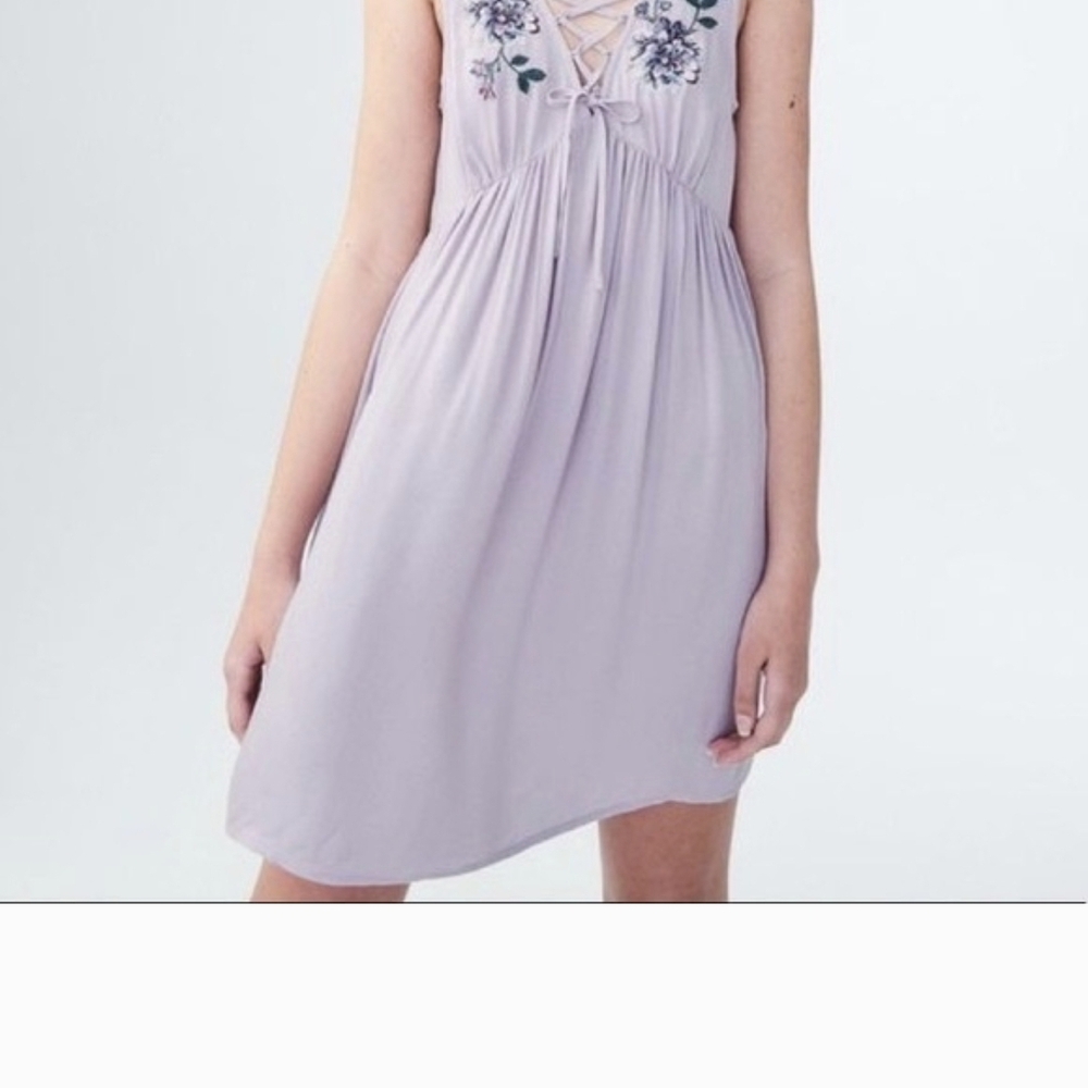 Aeropostale Lavender Lace-Up Mini Dress